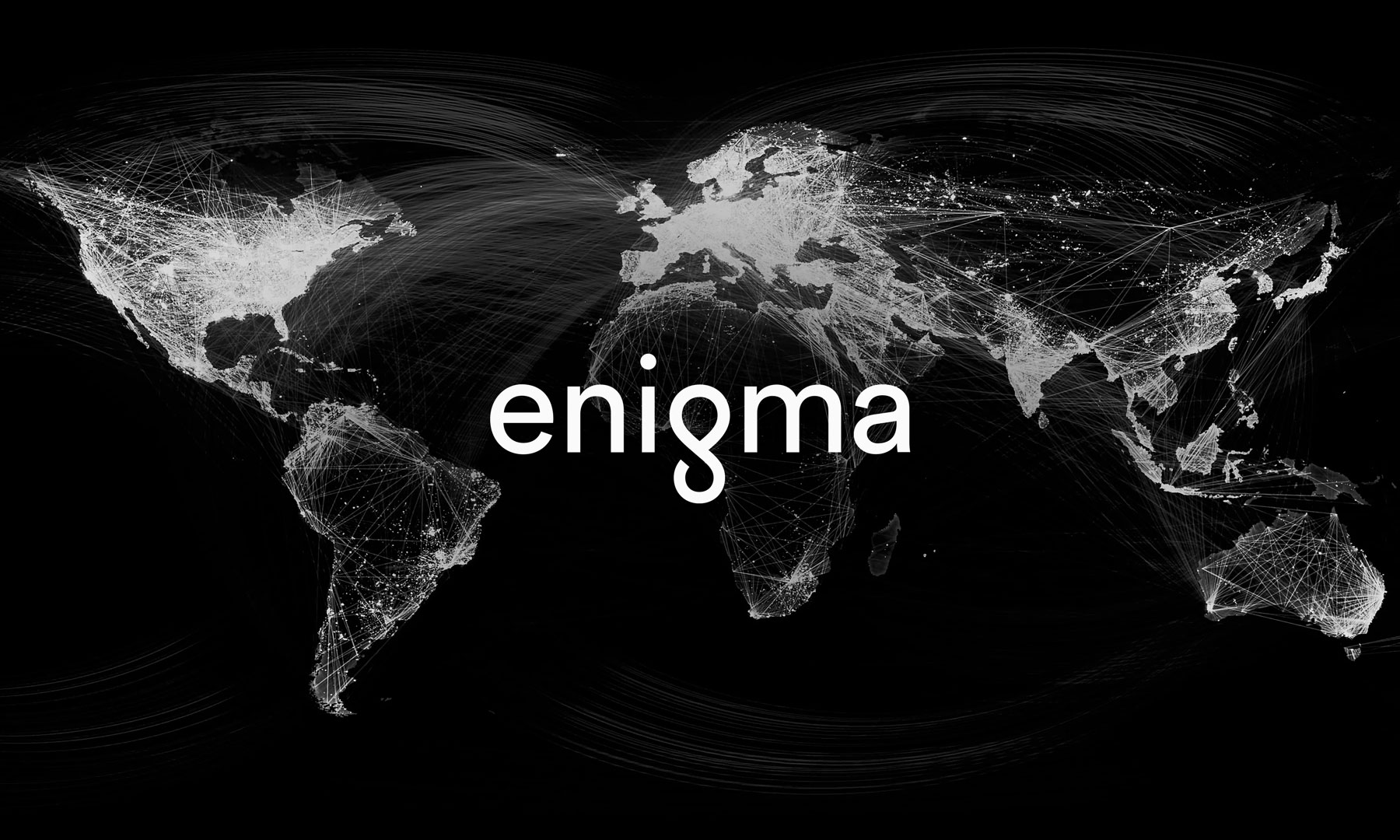 Enigma logo with world background