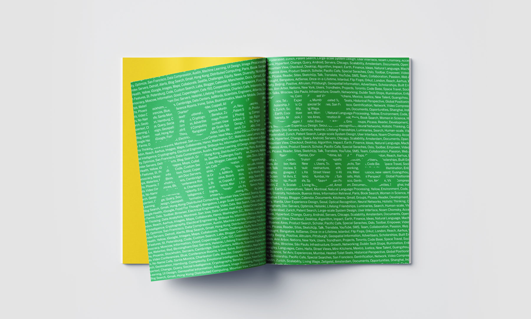 inside spread of Google recruitment booklet “Do more. A lot more.”