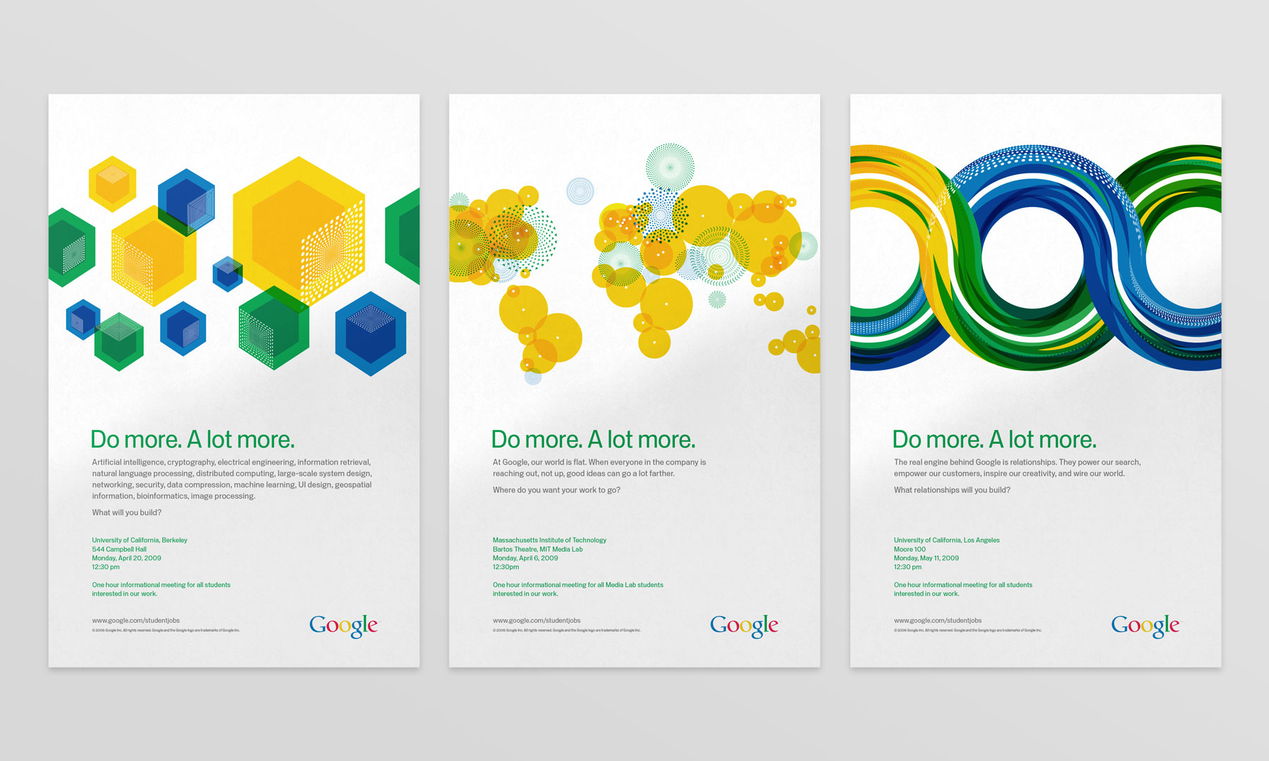 three Google recruitment posters, “Do More. A lot more.”
