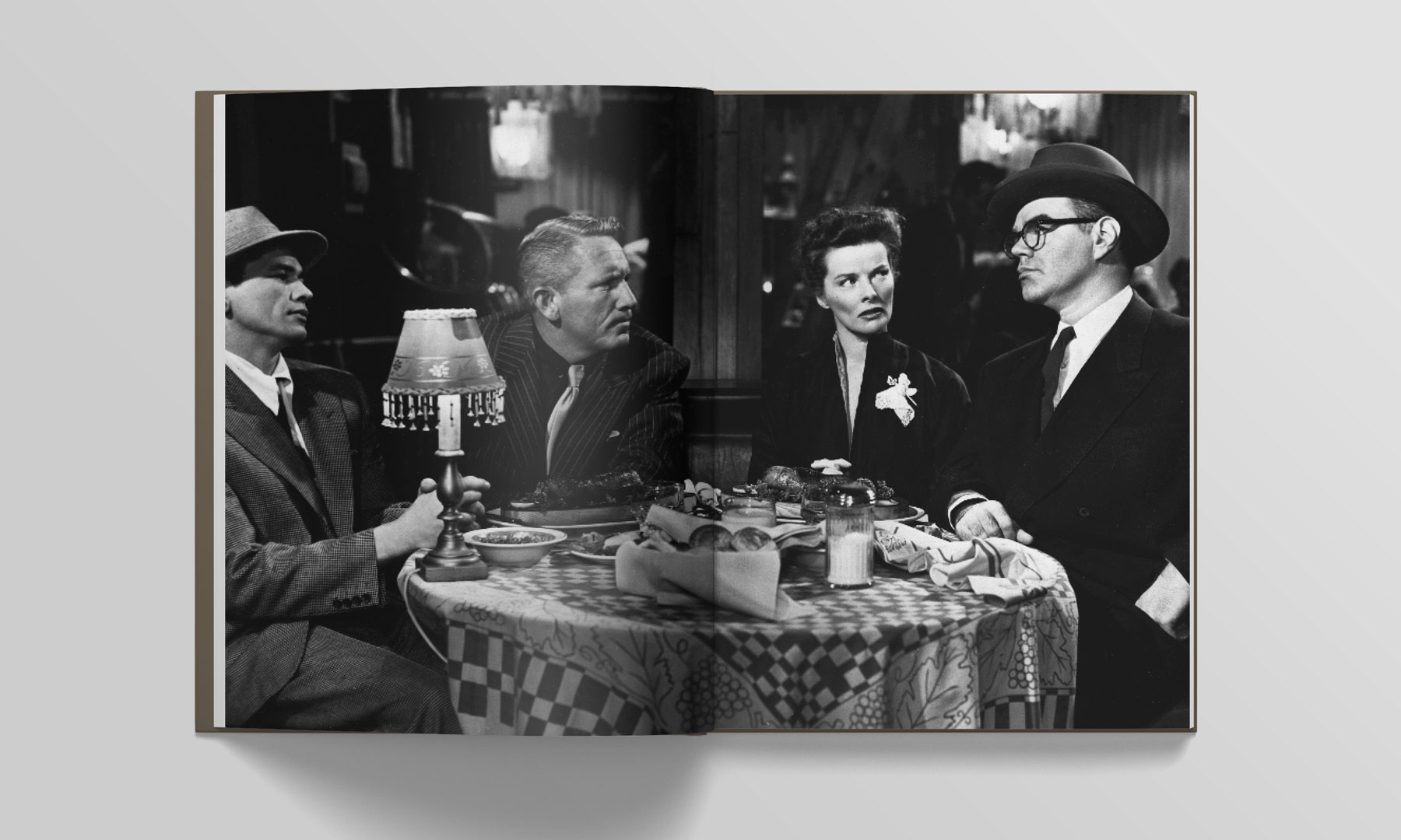 full photo spread from the book, On Cukor, of Spencer Tracy and Katherine Hepburn from the film “Pat and Mike”