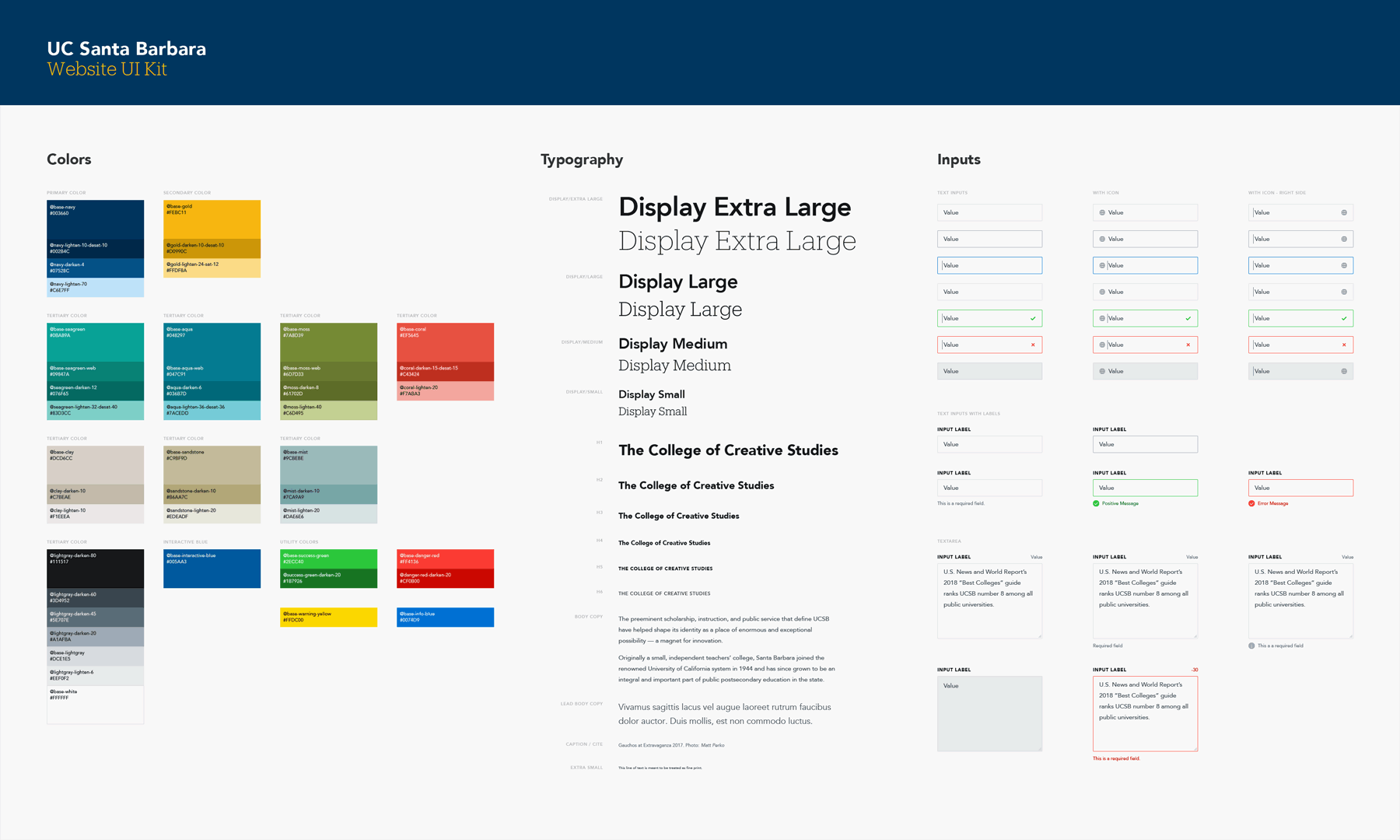 UCSB Website UI Kit